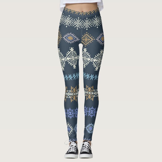 Leggings Boho étnico: arte tribal sin costuras. (Anverso)