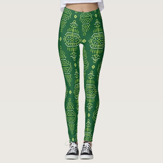 Leggings Boho étnico: Creativa tribal sin foco. (Anverso)