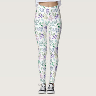 Leggings Boho floral botánico rosa romántico