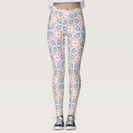 Leggings Boho Geometric Stitchwork Floral Seamless