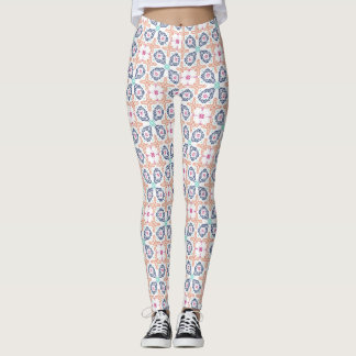 Leggings Boho Geometric Stitchwork Floral Seamless