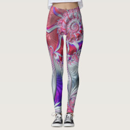 Leggings Boho Hippie Trippy Funky Nautilus Spiral Fractal