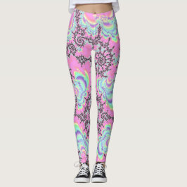 Leggings Boho Hippie Unicorn Pastel Mandelbrot Fractal