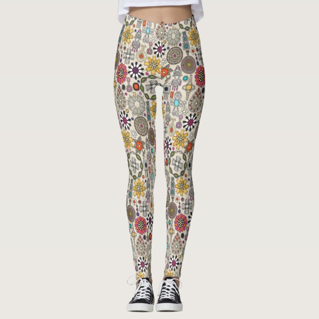 Leggings boho jewel tesasures linen (Anverso)