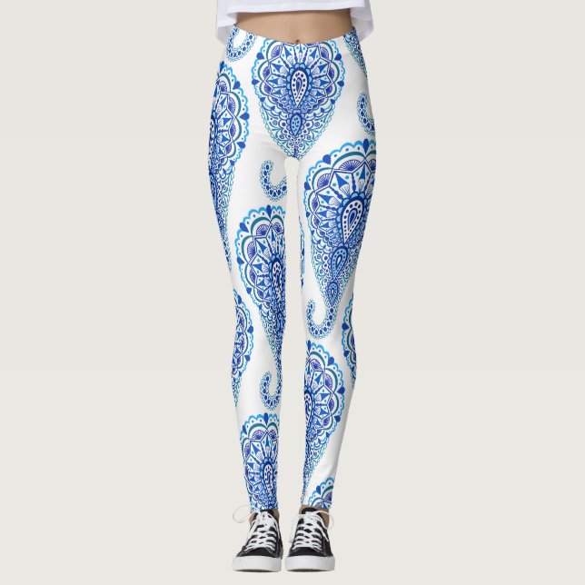 Leggings Boho Moda Paisley Seamless Oriental (Anverso)
