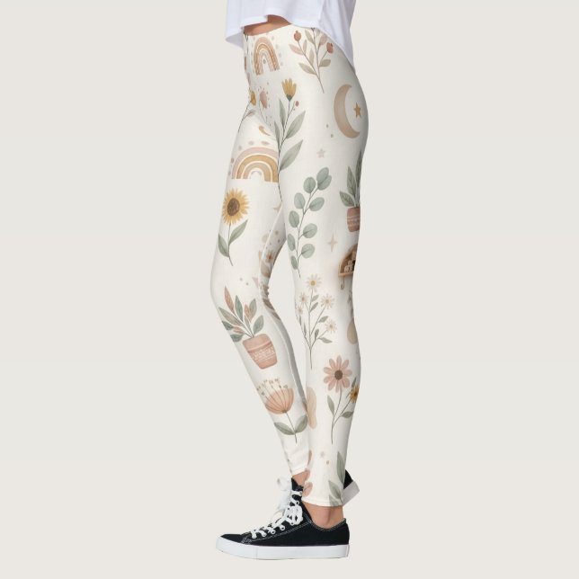 Leggings Boho Neutros Arcoíris Botánico Terroso (Izquierda)