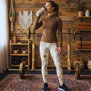 Leggings Boho Neutros Arcoíris Botánico Terroso