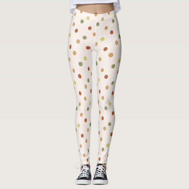 Leggings Boho Polka Dots Earthy Pattern  (Anverso)