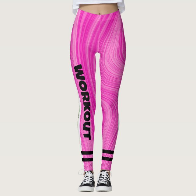 Leggings Boho rosa Agate de mármol l Workout Cute rosa (Anverso)