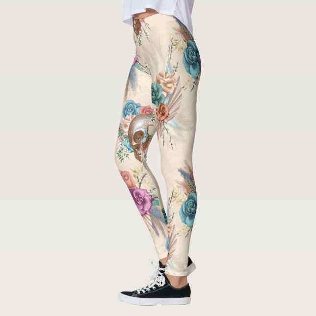 Leggings Boho Skull con flores (Izquierda)