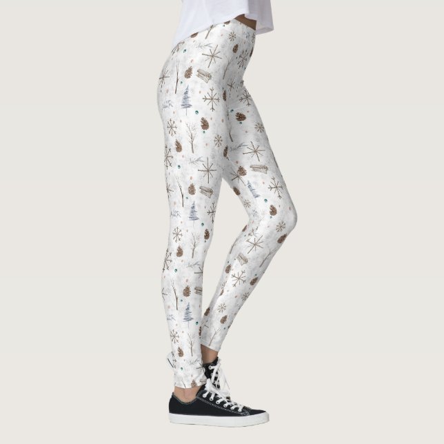 Leggings Boho Twigs & Pinecone Navidades ID986 (Derecha)
