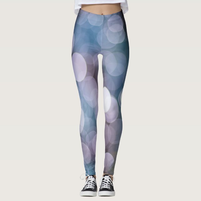 Leggings Bokeh gris azul, fondo abstracto. (Anverso)