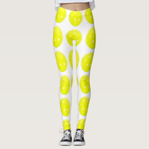 Leggings Bola amarilla de las polainas de Pickleball en