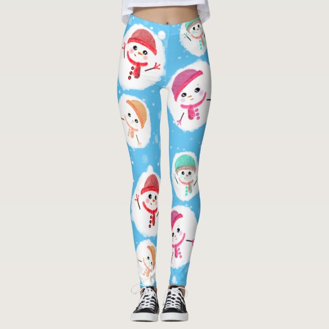 Leggings bola de nieve y azul Snowman (Anverso)