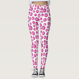 Leggings Bolas de Bingo con estampado blanco rosado