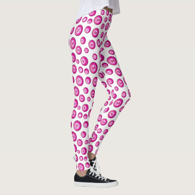 Leggings Bolas de Bingo con estampado blanco rosado (Derecha)