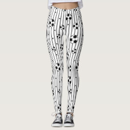 Leggings Bolas de fútbol blancas negras estriban a mamá dep