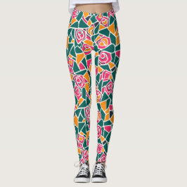 Leggings Bold Outline Rose Love