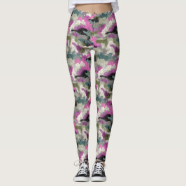 Leggings Bold Pink Camo Patterned 