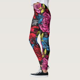 Leggings Bold Punk Blooms Floral 