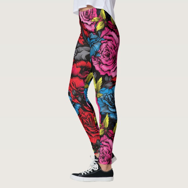 Leggings Bold Punk Blooms Floral  (Izquierda)