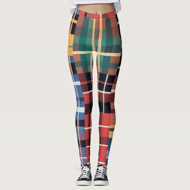 Leggings Bold Tartan Mash-Up Pattern (Anverso)