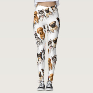 Leggings Bolsillos súper cortos llenos de cachorros