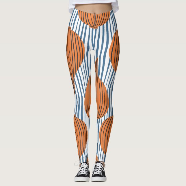 Leggings Bombillas de cebolla dibujadas a mano, papel de pa (Anverso)