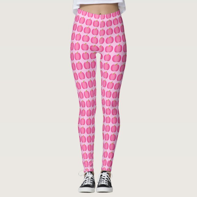 Leggings Bonito Bebé Rosa Bebé Calabaza Patterada (Anverso)