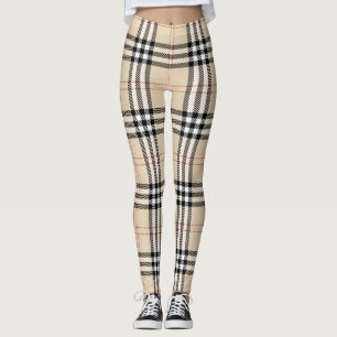 Leggings Bonito Beige Plaid Tartán