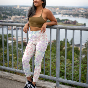 Leggings Bonito Cute Girly Pastel Patrón de mariposa