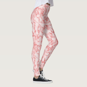 Leggings Bonito De Roca De Mármol Rosada Con Patrón