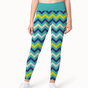Leggings Bonito del patrón de patrón de cherón amarillo ver