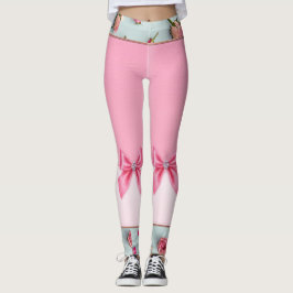 Leggings Bonito en arcos y flores rosas