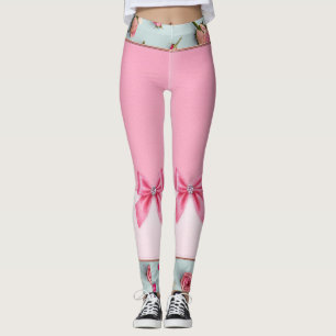 Leggings Bonito en arcos y flores rosas