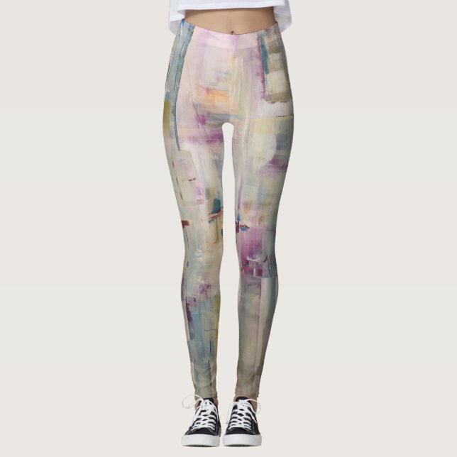 Leggings Bonito en las polainas rosadas - colores (Anverso)