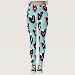 Leggings Bonito en piernas gráficas rosadas y negras del co