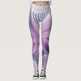 Leggings Bonito Flor Rosa Moderna Resumen Arte Fractal