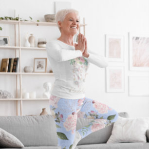 Leggings Bonito Floral Azul Periwinkle Activo