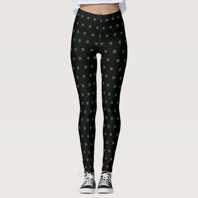 Leggings Bonito Girly, Negro, Shamrock (Anverso)