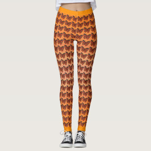 Leggings Bonito Monarca dorada mariposas tonos Naranja