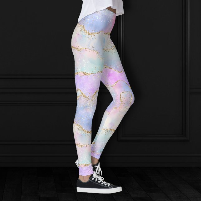 Leggings Bonito Pastel Agate | Vena acuarela Purpurina de o (Subido por el creador)