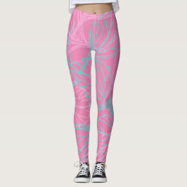 Leggings Bonito patrón de hojas