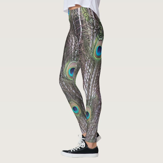 Leggings Bonito pavo real con cola abierta (Izquierda)