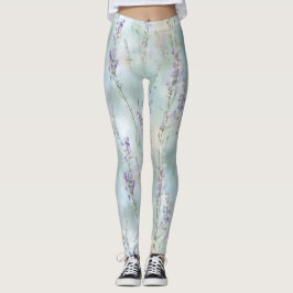 Leggings Bonito romántica flores púrpura ducha de novia