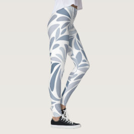 Leggings Bonito Suave Luz Azul Gris Gris Geométrico Valentí