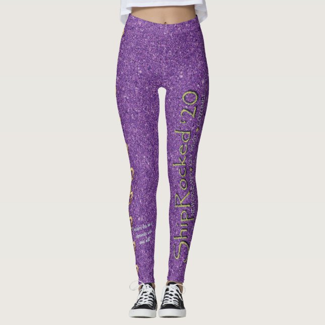 Leggings Bonitos malvadas Purpurina púrpura SR20 (Anverso)
