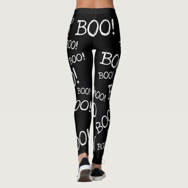 Leggings ¡Boo! Gracioso bot fantasma de Halloween (Reverso)