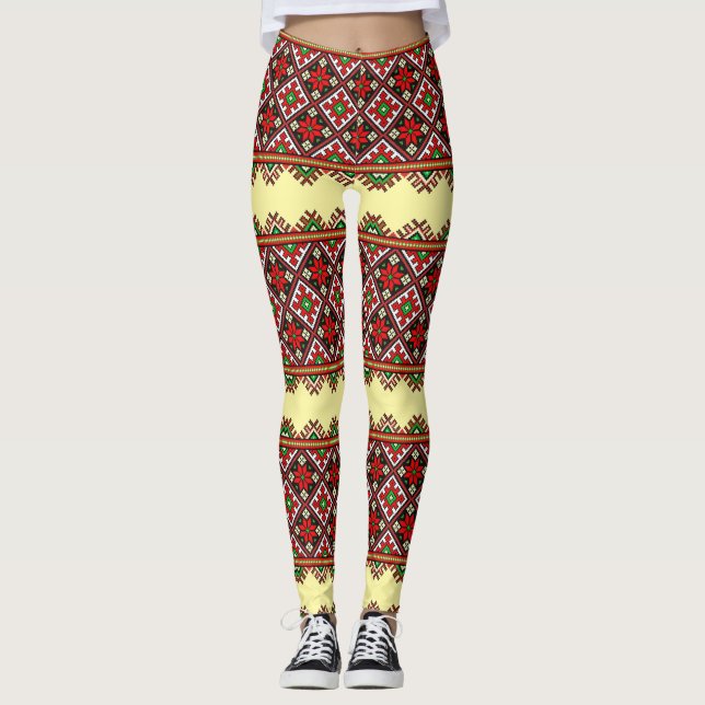 Leggings Bordado ucraniano intrépido Vyshyvanka (Anverso)