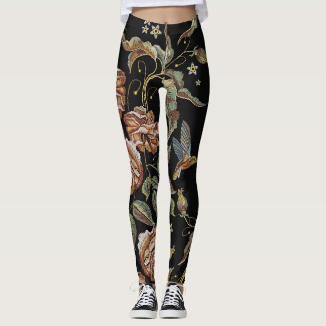 Leggings Bordados rosas, estilo renacentista. (Anverso)